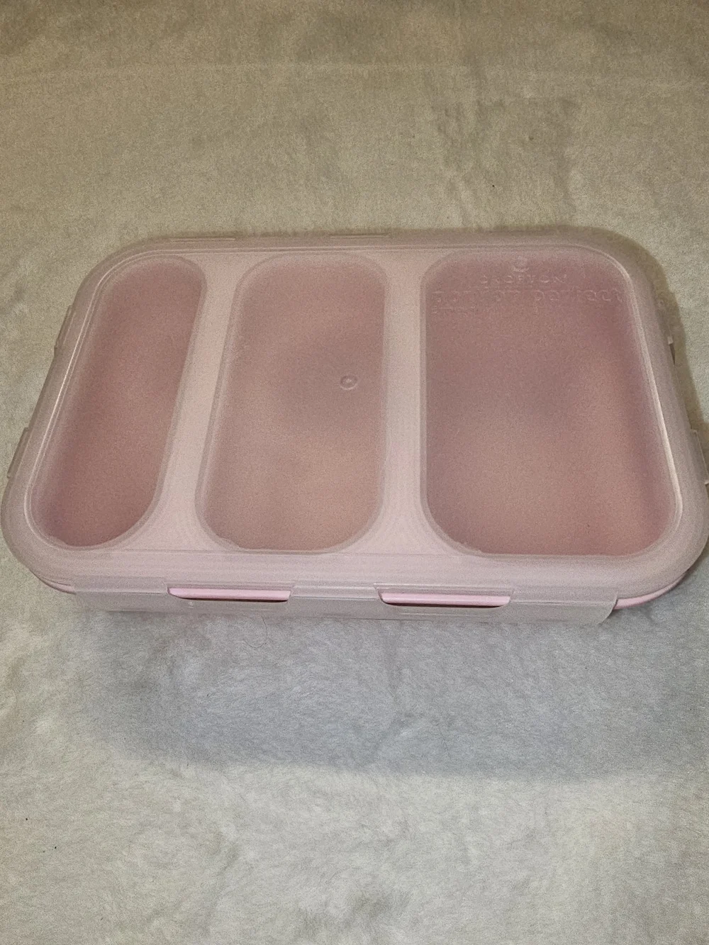 Crofton Pink 3-Compartment Collapsible Food Storage Container 2.5/1.5/1 Cup